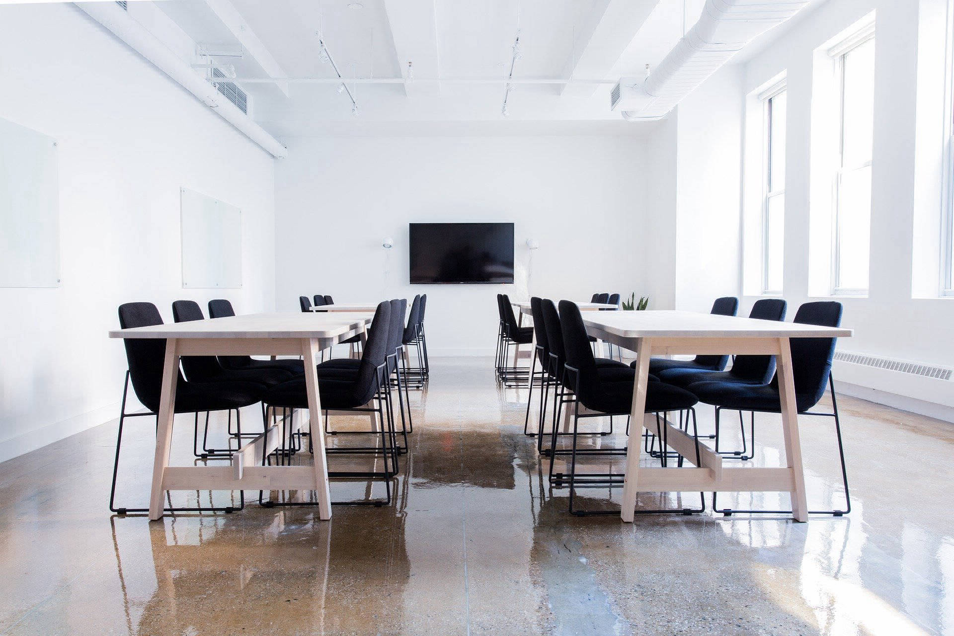 Modern meeting room with AV technology